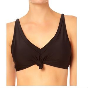 No Boundaries Juniors Knotted Swim Top Black Large